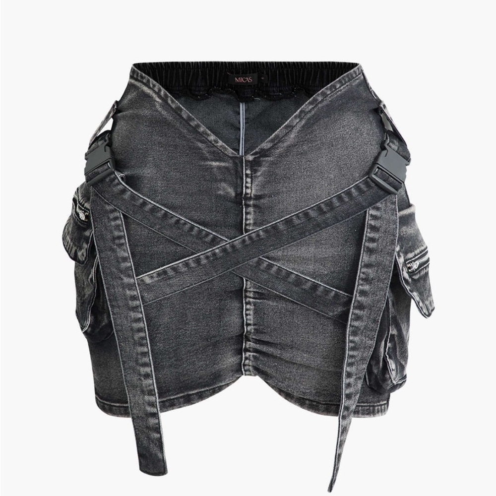 Denim Cargo Skirt